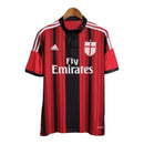 camisa retrô milan 2014 2015, ac milan adidas retrô, camisa milan vermelha e preta retrô, camisa milan clássica masculina, retrô milan original estilo europeu

