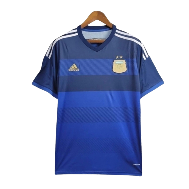 Camisa Retrô Seleção da Argentina I 2014 - Masculina - Azul com detalhes em bege e branco
