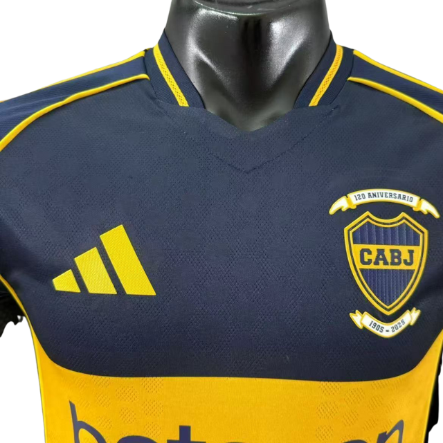 Camisa Boca Juniors Away 2025/26 Versão Jogador Masculino - Azul e amarela