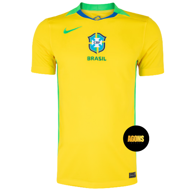 Camisa Seleção Brasileira I 25/26 - Torcedor Masculina - Amarela com detalhes em verde