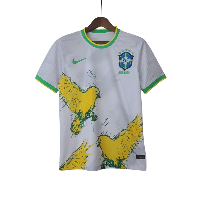 Camisa Seleção Brasileira Edição Especial canário Torcedor Masculina - Branca