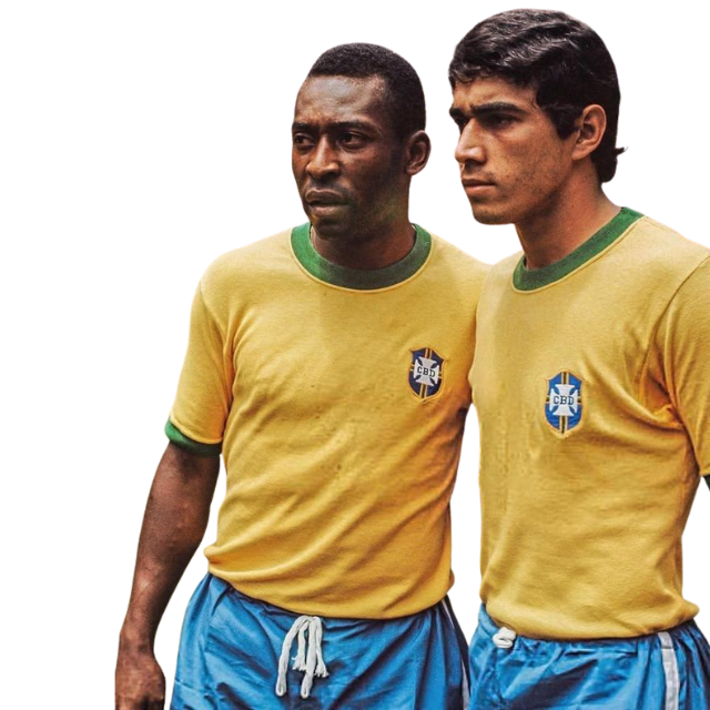 Camisa Retrô 1970 Seleção Brasileira I Masculina - Amarelo e Verde