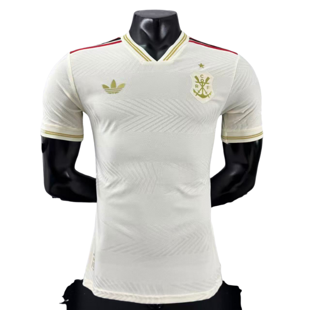 Camisa Flamengo Third 25/26 - Versão Jogador Masculina - Branco e Dourado