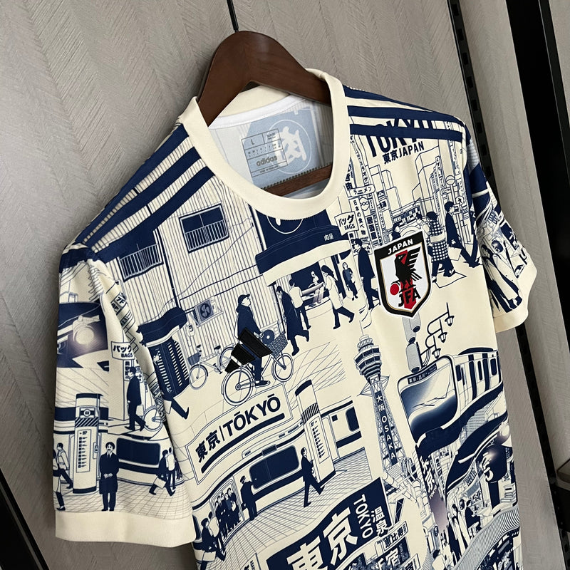 Camisa Japão Edição especial 24/25 - Torcedor Masculina - Branca com detalhes em azul