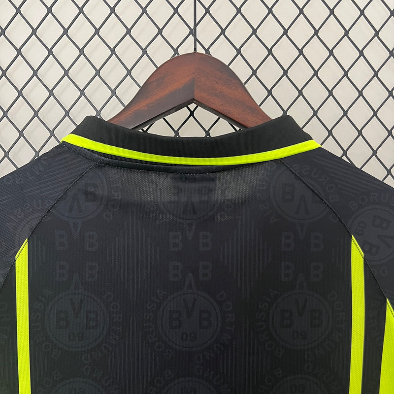 Camisa Retrô Borussia Dortmund 96/97 Away - Preta e Amarela