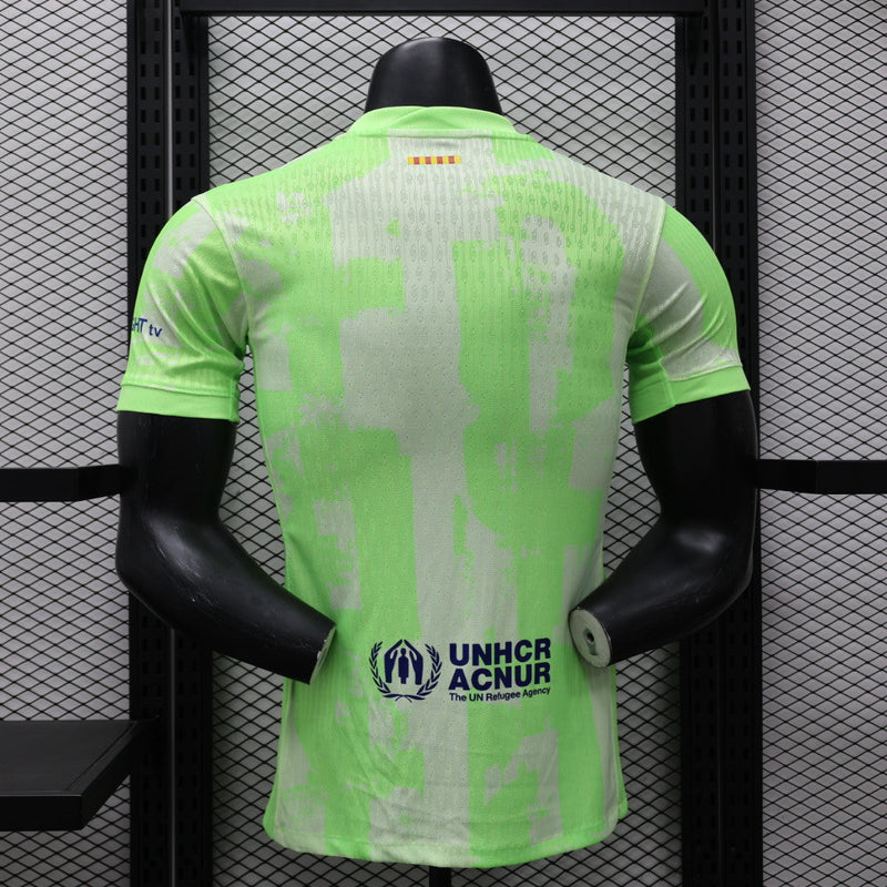 Camisa Barcelona Third 2024/25 Jogador Nike Masculino - Branca e Verde