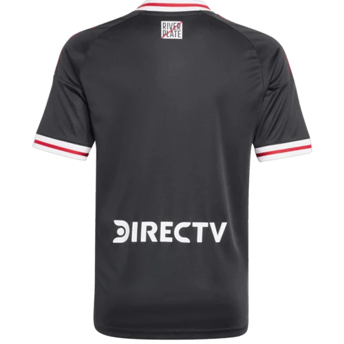 Camisa River Plate Away 25/26 - Torcedor Masculina - Preta com listras vermelhas