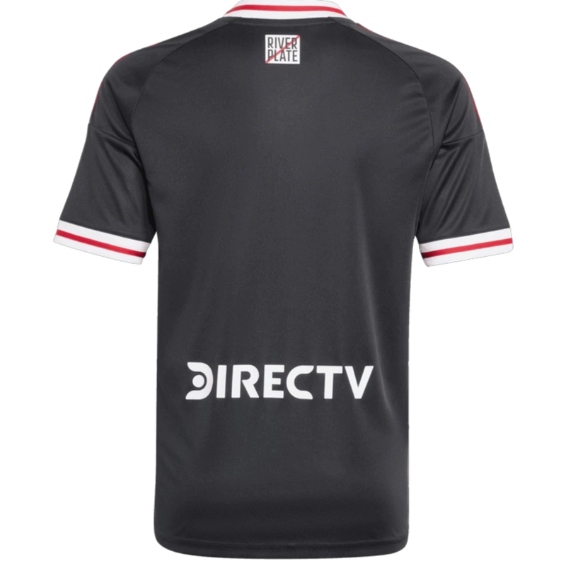 Camisa River Plate Away 25/26 - Torcedor Masculina -Preta com listras vermelhas