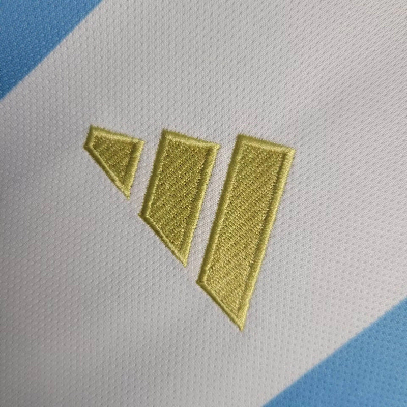 Camisa Seleção da Argentina I 24/25 - Torcedor Masculina - Azul e branca com detalhes em dourado