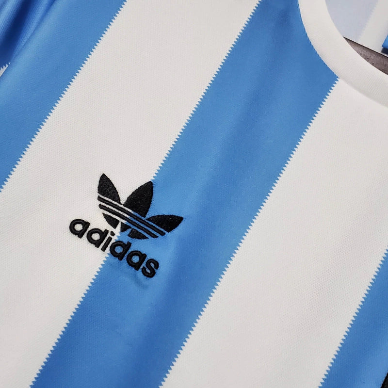 Camisa Retrô Seleção da Argentina I 1978 - Masculina - Branca com detalhes em azul
