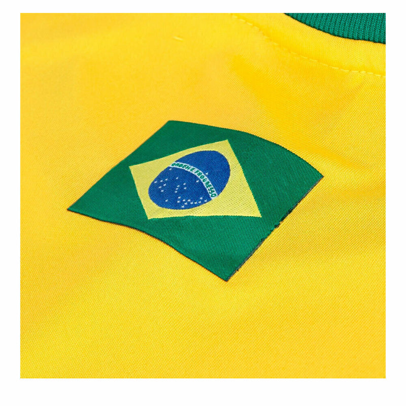 Camisa Retrô Santos Brasil Copa 2022 - Masculina - Amarela com detalhes em verde