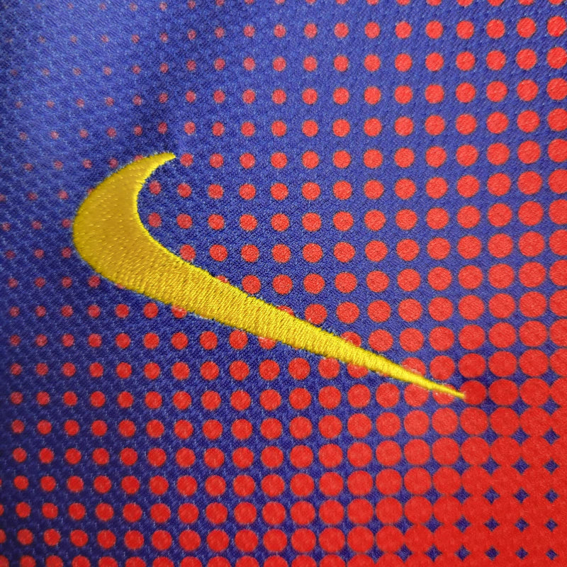 Camisa Retrô FC Barcelona I 12/13 - Masculina - Azul com detalhes em vermelho