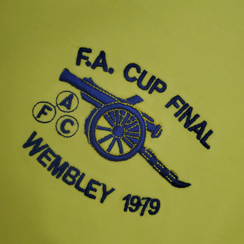 Camisa Retrô Arsenal II 1971/1979 manga longa - Masculina - Amarela com detalhes em azul