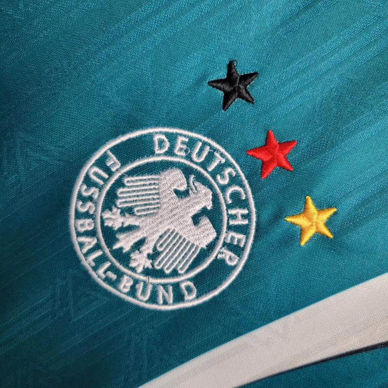Camisa Retrô Seleção da Alemanha II 1996 - Masculina - Verde com detalhes em branco