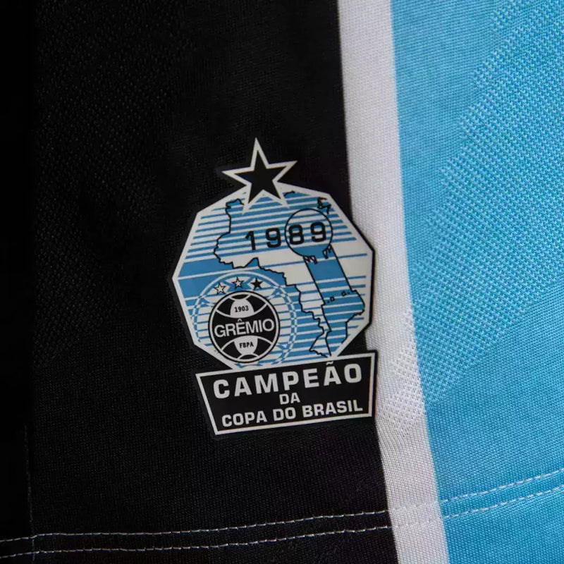 Camisa Grêmio I 24/25 - Torcedor Masculina - Branca e preta e a Com Patrocínio