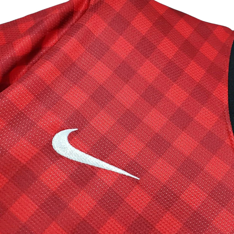 Camisa Manchester United Retrô 2012/2013 Vermelha Xadrez