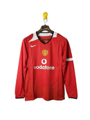 Camisa Retrô Manchester United I 2005 - Masculina - Vermelha com detalhes em preto e branco