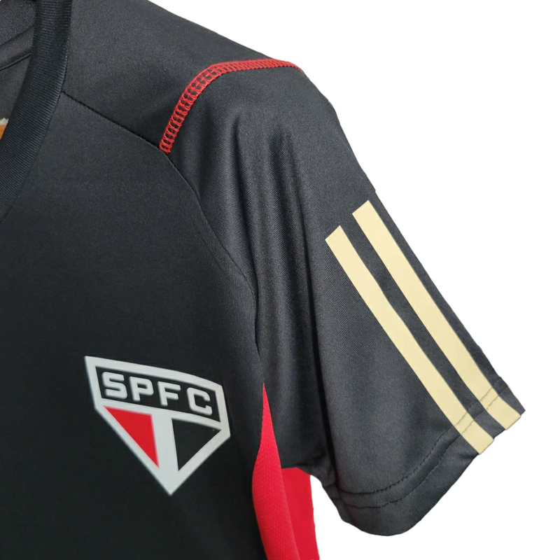 Camisa São Paulo Treino 23/24 - Torcedor Feminina - Preta com detalhes em vermelho
