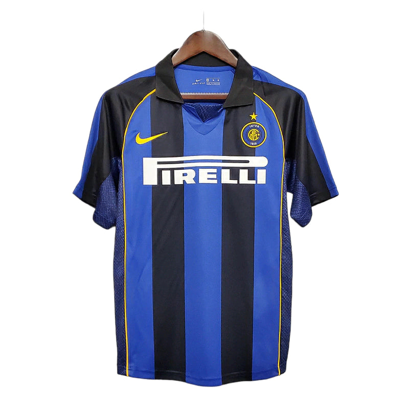 Camisa Retrô Inter de Milão I 2001/2002 - Masculina - Azul e preta