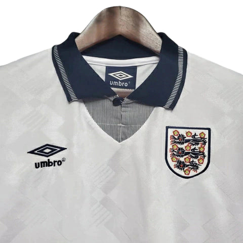 Camisa Retrô Seleção da Inglaterra 1990 - Masculina - Branca