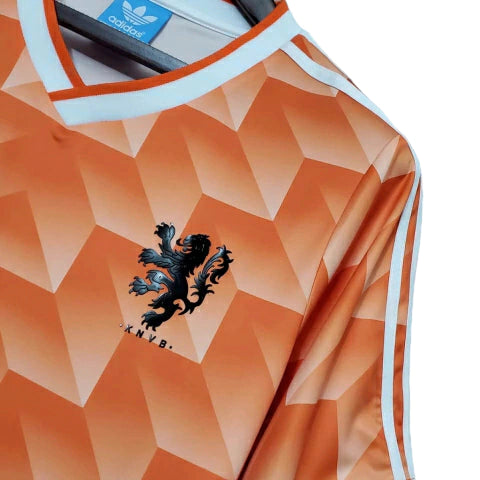 Camisa Retrô Seleção da Holanda I 1988 - Masculina - Laranja
