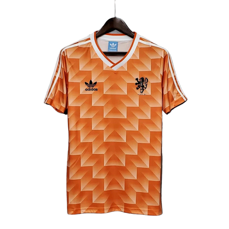Camisa Retrô Seleção da Holanda I 1988 - Masculina - Laranja