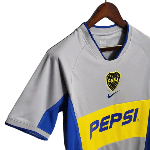 Camisa Boca Juniors Retrô 2002 Away Cinza - Torcedor