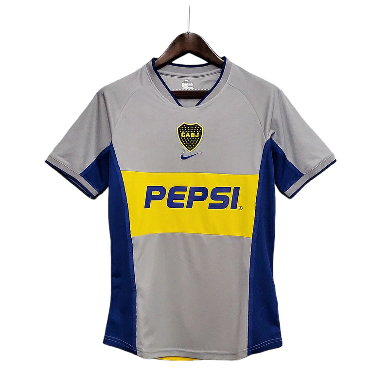 Camisa Boca Juniors Retrô 2002 Away Cinza - Torcedor