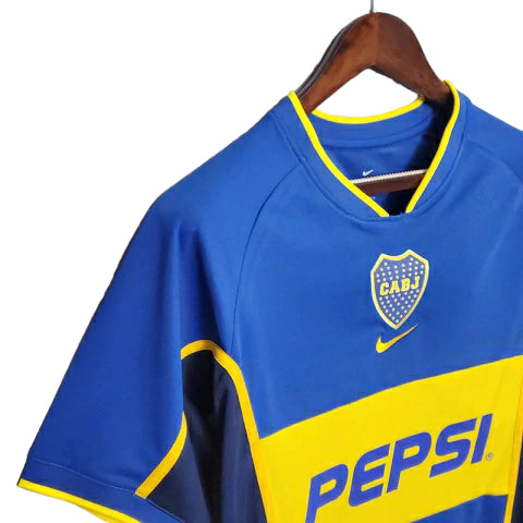 Camisa Boca Juniors Retrô 2002 Azul e Amarela - Torcedor