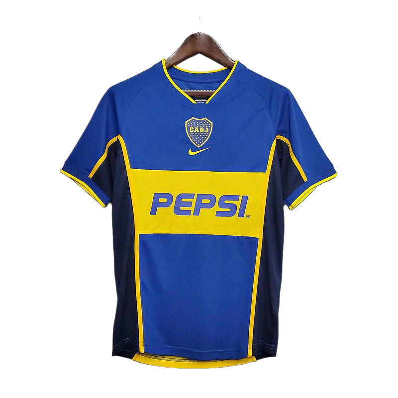 Camisa Boca Juniors Retrô 2002 Azul e Amarela - Torcedor