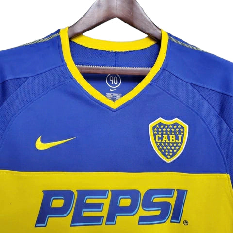 Camisa Retrô Boca Juniors 2003/2004 - Masculina - Azul com detalhes em amarelo