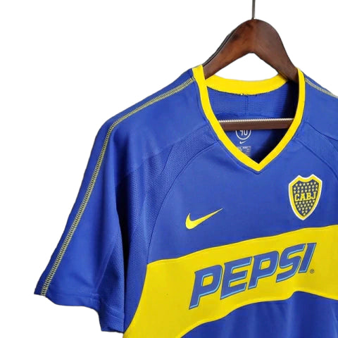 Camisa Retrô Boca Juniors 2003/2004 - Masculina - Azul com detalhes em amarelo