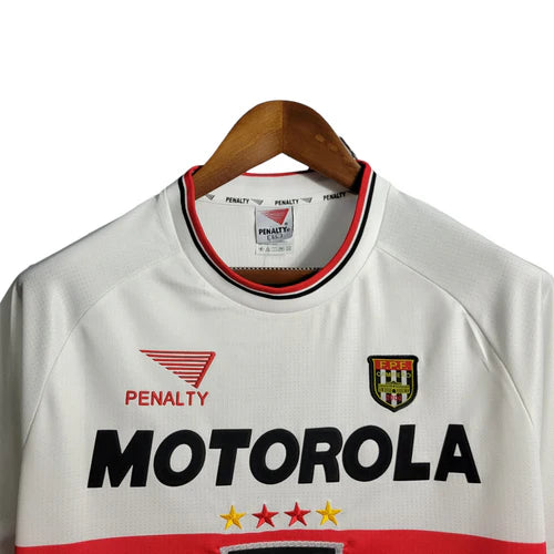 Camisa Retrô São Paulo I 2000 - Masculina Penalty - Branca com símbolo do Paulistão