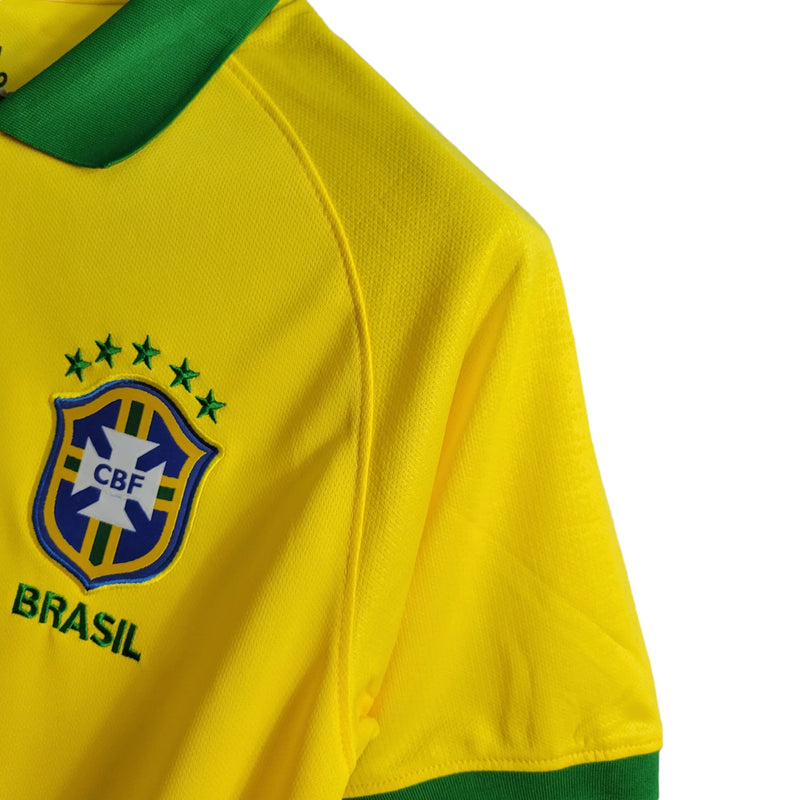 Camisa Seleção Brasileira I 19/20 Torcedor Masculina -Amarela com a Gola Verde