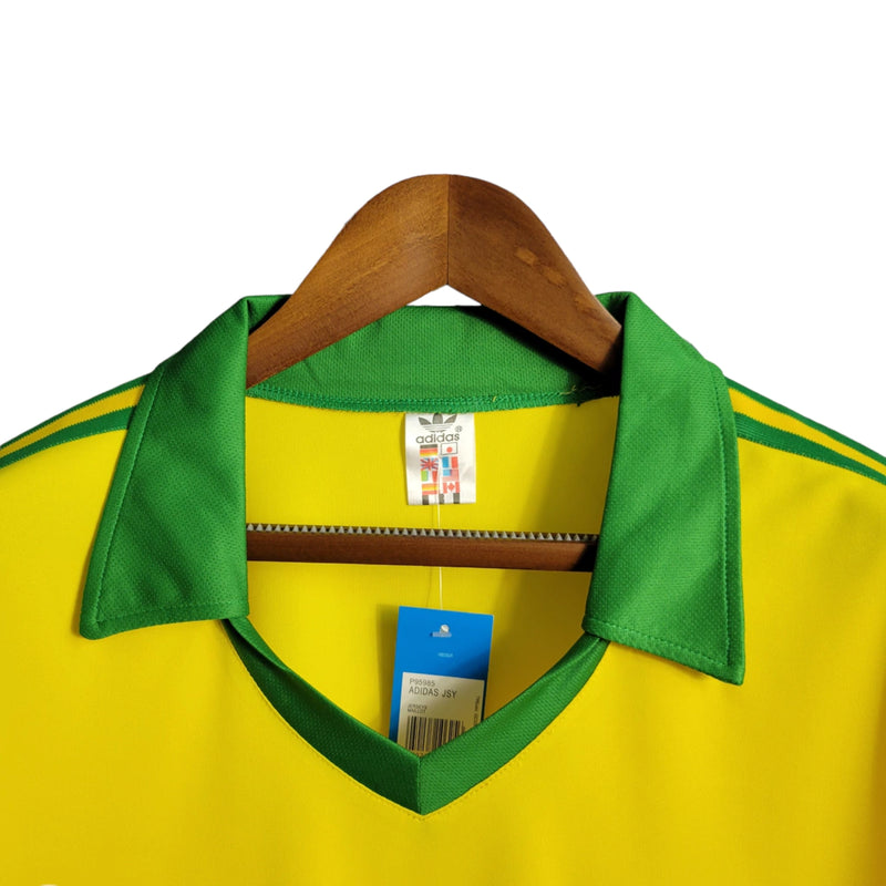 Camisa Seleção Brasileira I Retrô 1979 - Torcedor - Amarelo com detalhes em verde
