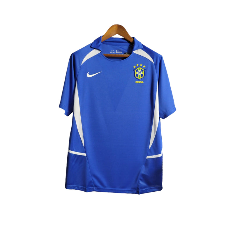 Camisa Seleção Brasileira Retrô II 2002 - Torcedor Masculina - Azul com detalhes em branco