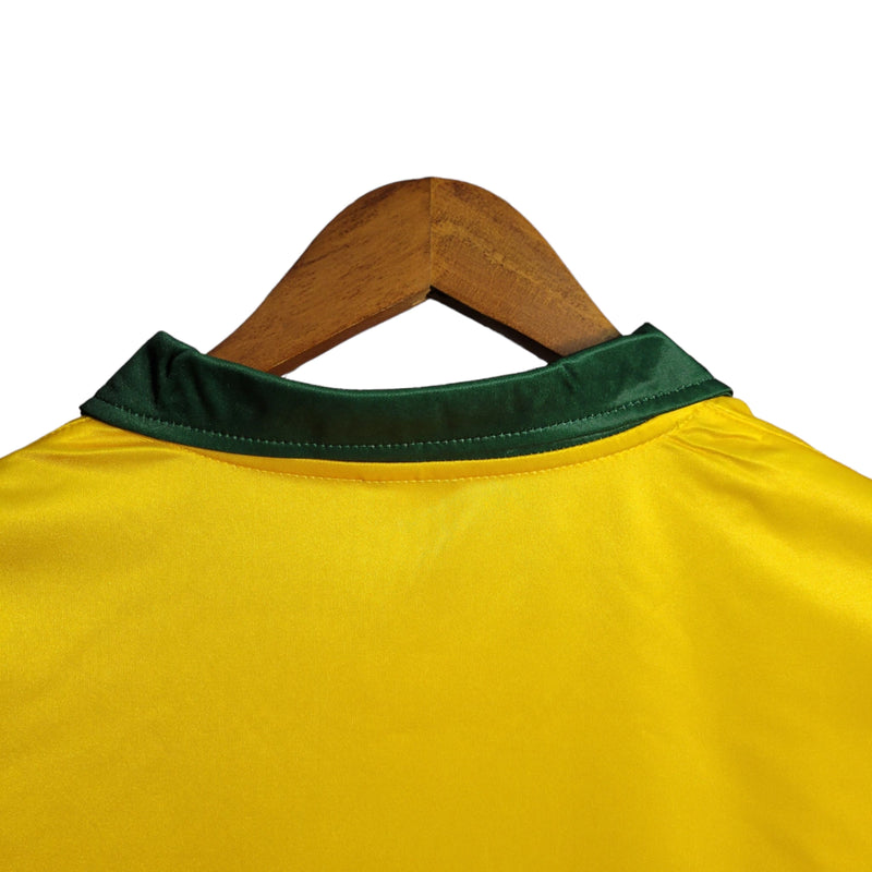 Camisa Seleção Brasileira Retrô I 88/90 - Torcedor - Amarela com gola verde