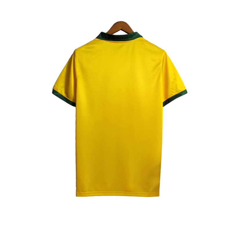 Camisa Seleção Brasileira Retrô I 88/90 - Torcedor - Amarela com gola verde