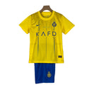 Kit Infantil Al-Nassr I 23/24 - Amarelo com detalhes em azull