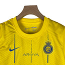 Kit Infantil Al-Nassr I 23/24 - Amarelo com detalhes em azull