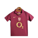 Kit Infantil Retrô Arsenal I 2005/2006  - Vinho com detalhes em amarelo