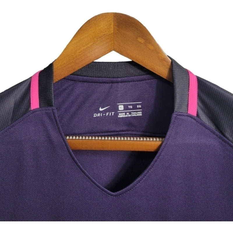 Camisa Retrô Barcelona II 16/17 - Masculina - Roxa com detalhes em rosa