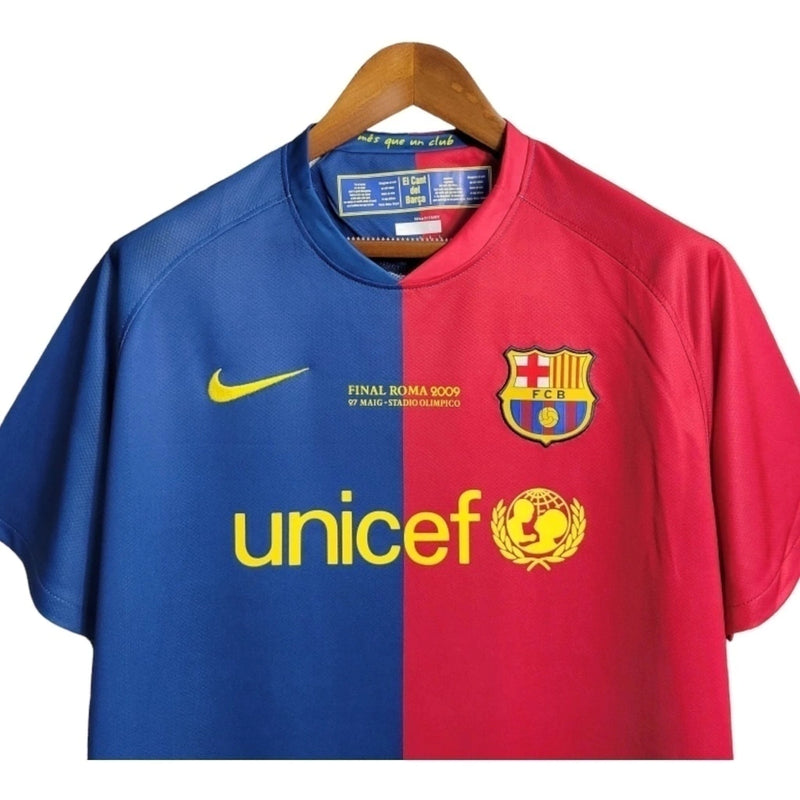 Camisa Retrô Barcelona I 08/09 - Masculina - Vermelha e azul