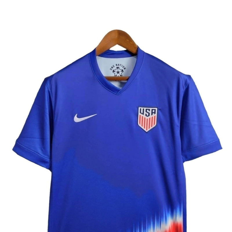 Camisa Seleção Estados Unidos 2024/25 Away - Azul com detalhes em vermelho e branco