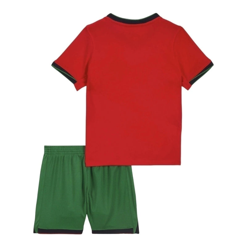 Kit Infantil Seleção Portugal I 24/25 - Vermelho com detalhes em preto e verde