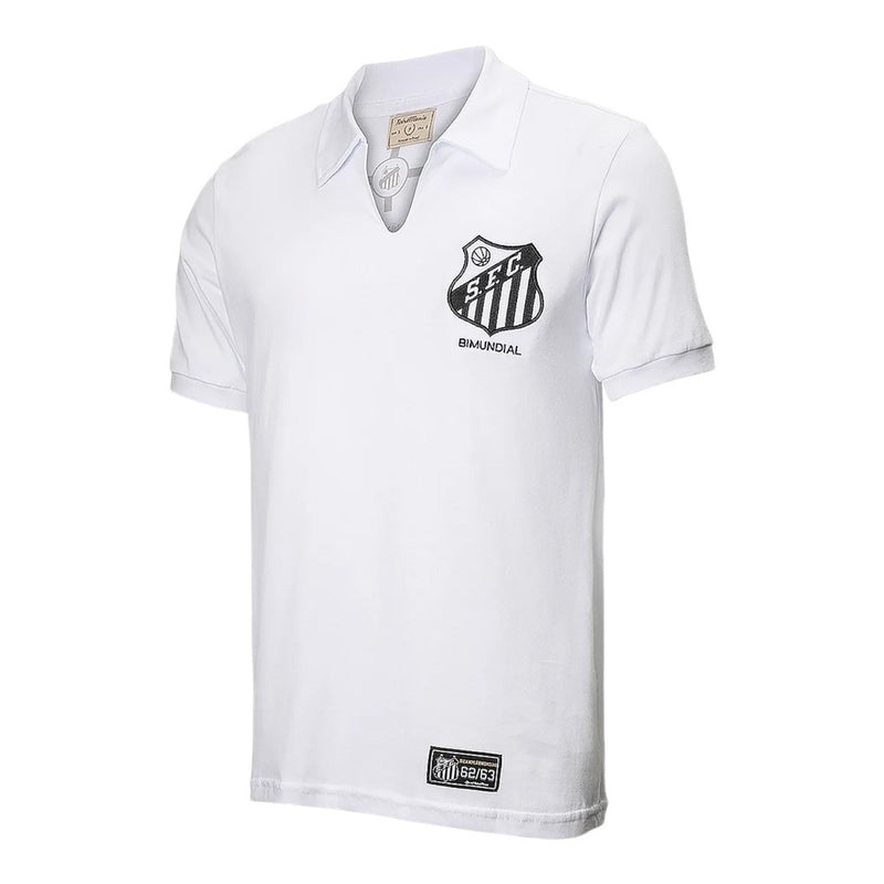 Camisa Retrô Santos Bi Mundial 1962/63 - Masculina - Branca