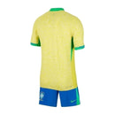 Kit Infantil Seleção Brasileira I 24/25 - Amarelo e azul com detalhes em verde