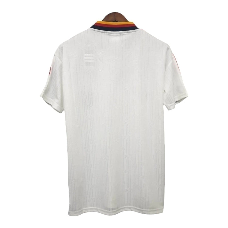 Camisa Retrô Seleção da Alemanha I 1994 - Torcedor - Branca com detalhes em amarelo e vermelho