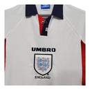 Camisa Retrô Seleção da Inglaterra I 1998 - Masculina - Branca com detalhes em azul e vermelho