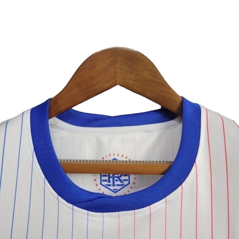 Camisa Seleção da França II 24/25 - Torcedor Feminina - Branca com detalhes em azul e vermelho